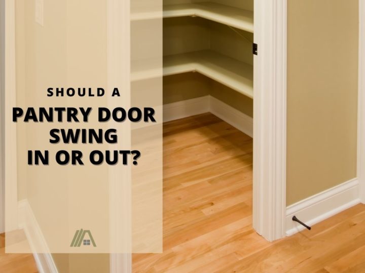 An open pantry without a door; Should a Pantry Door Swing in or Out?