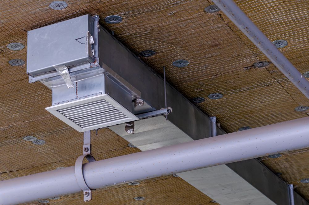 Ceiling insulation, ventilation system air ducts