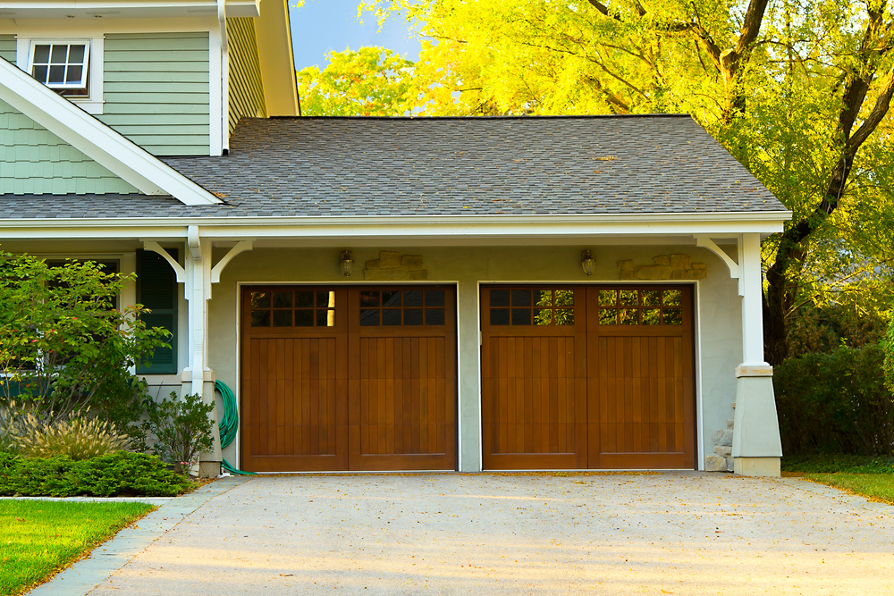 Two car wooden garage
isolated from house
