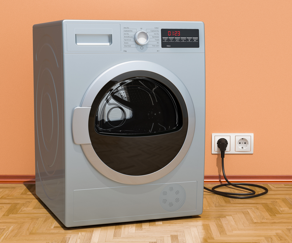 dryer with wire and outlet