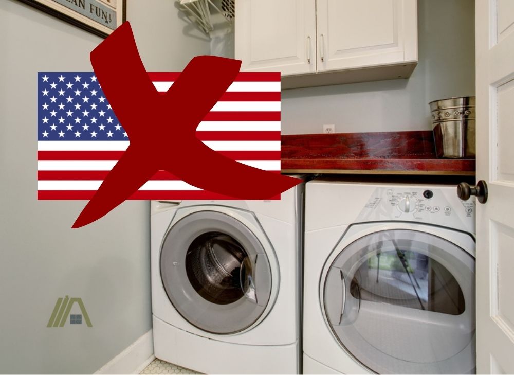 In US, indoor dryer vent kits are not allowed. X mark with US Flag