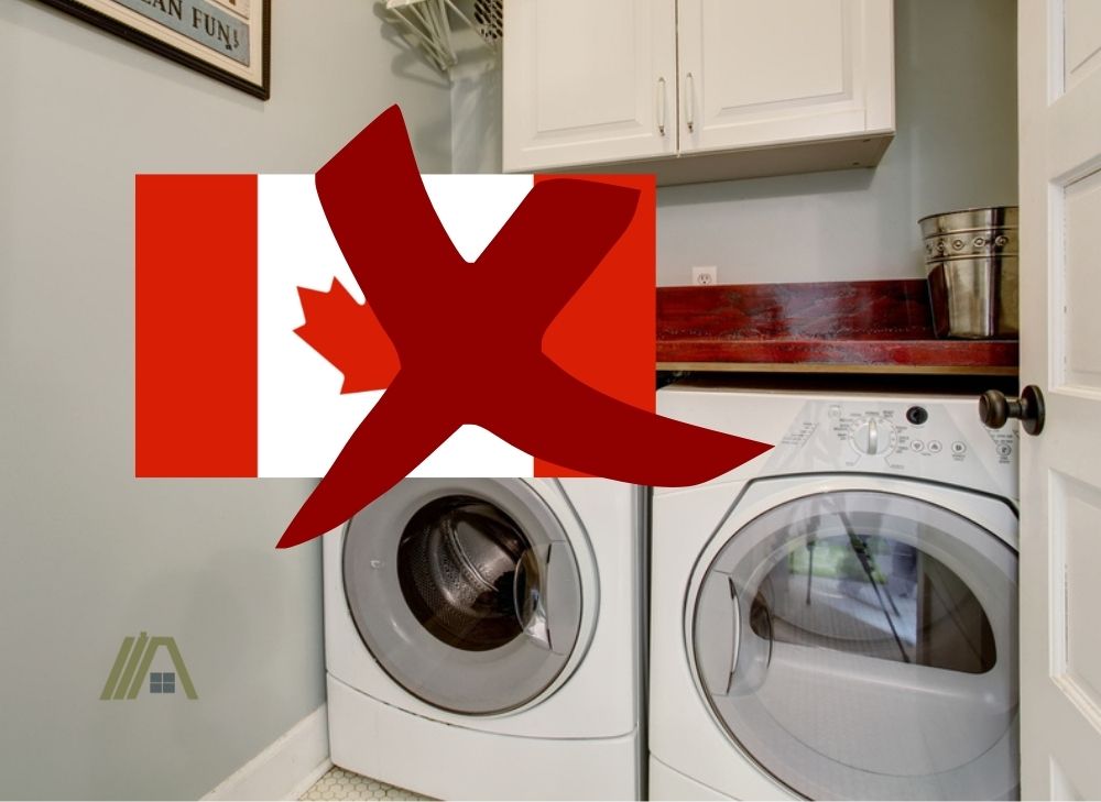 In Canada,indoor dryer vent kits are not allowed. x mark with Canada flag