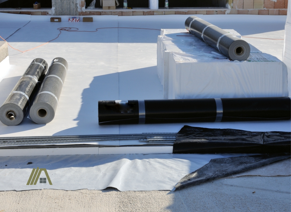 Construction site - waterproofing and insulation pvc terrace 