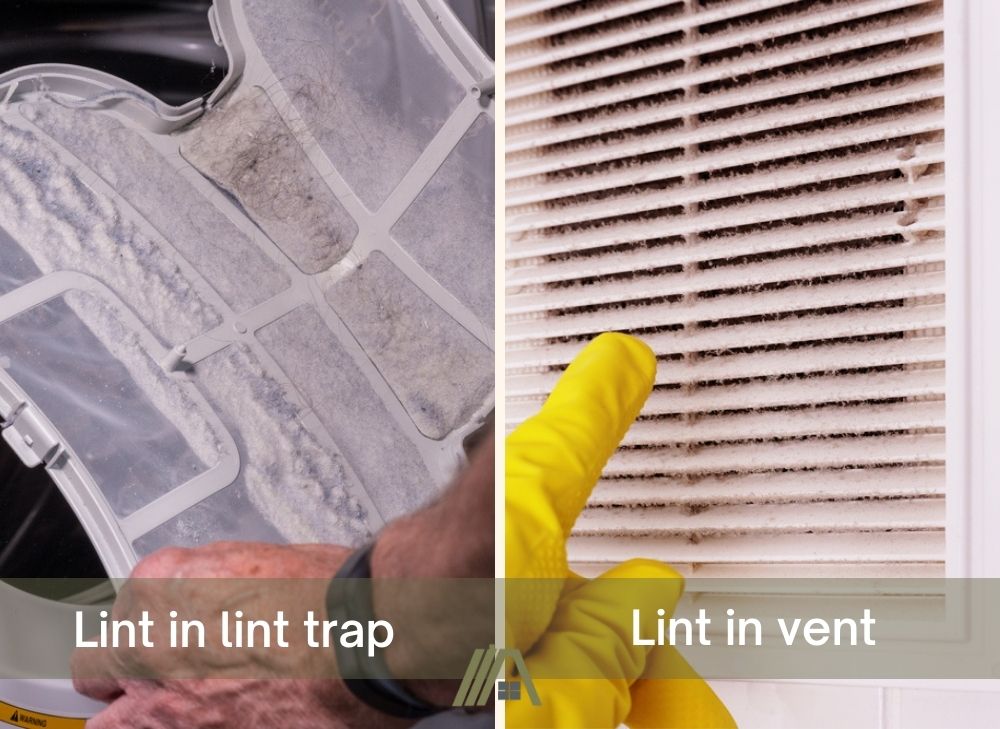 Lint in lint trap and lint in vent