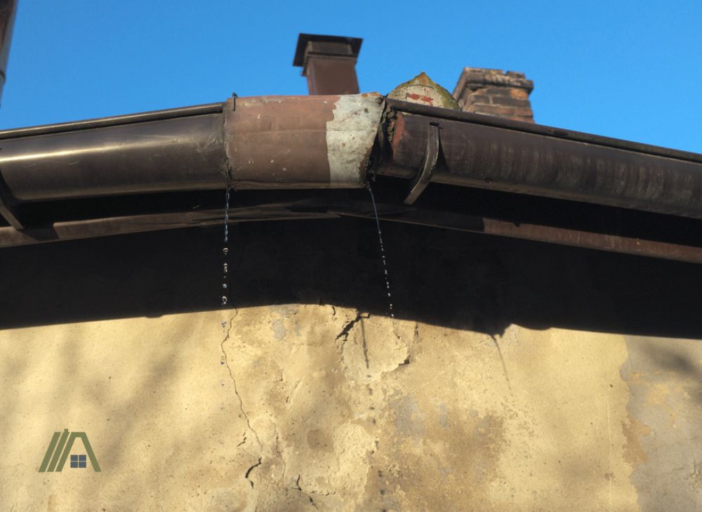 Corroded and leaking gutter