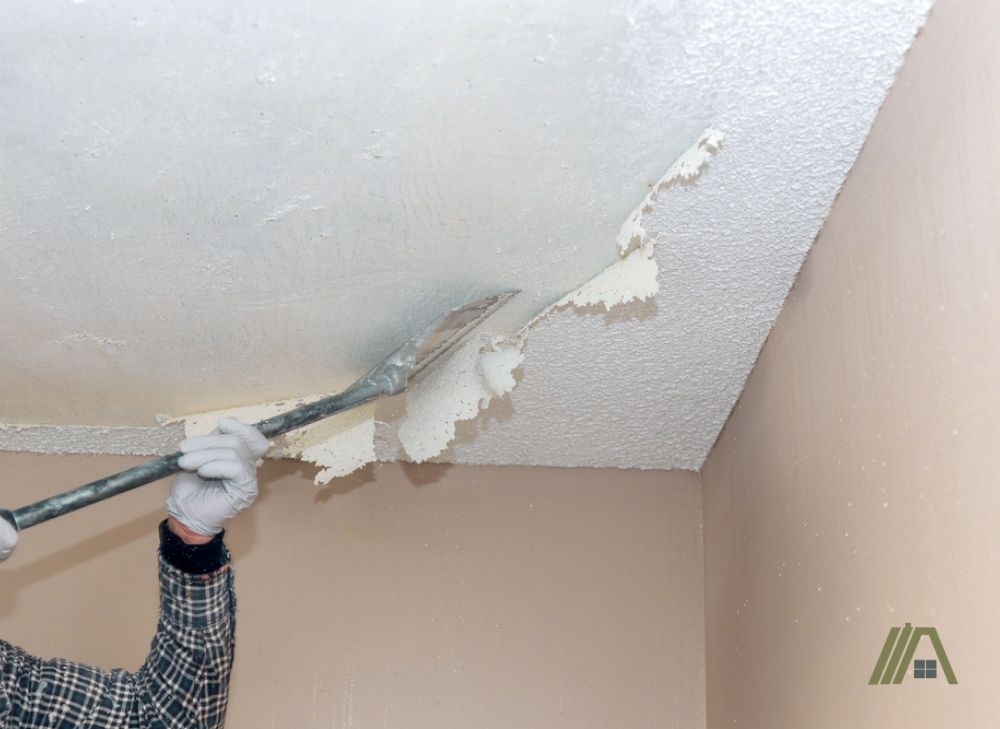 removing popcorn ceiling with asbestos