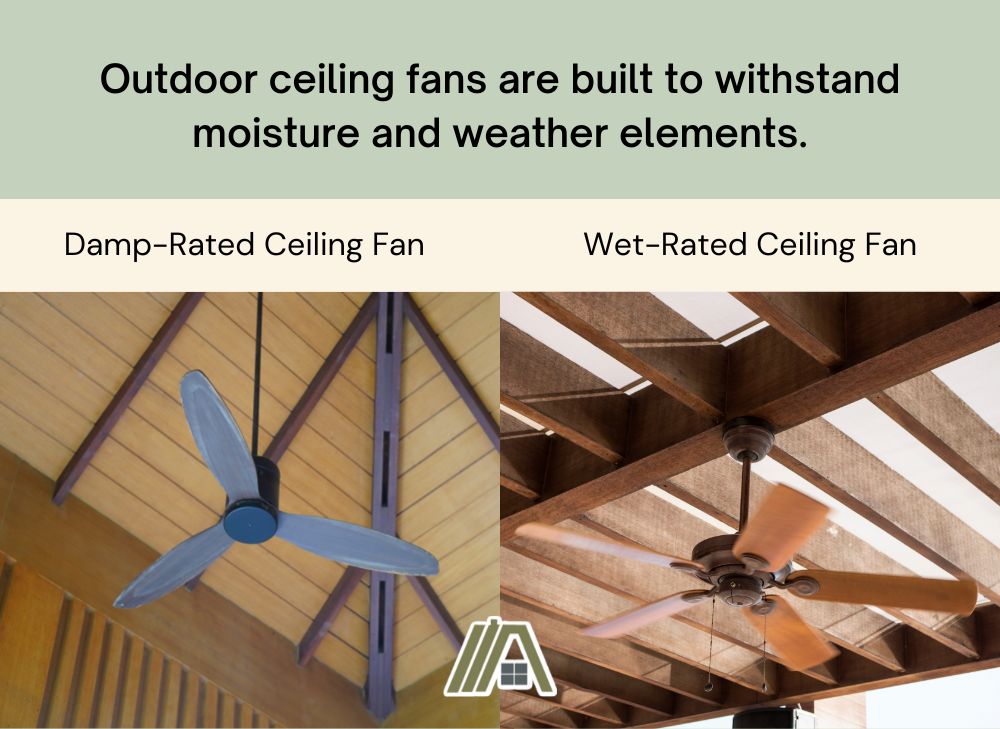 Outdoor ceiling fans: Damp-Rated and Wet-Rated Ceiling Fans