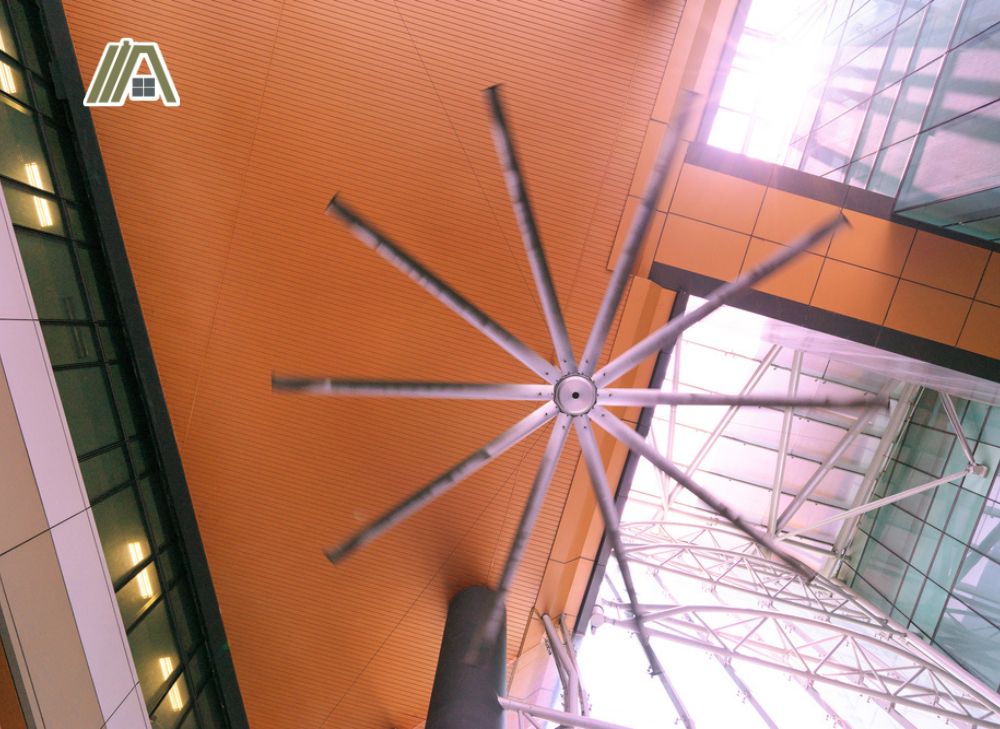 Large steel ceiling fan