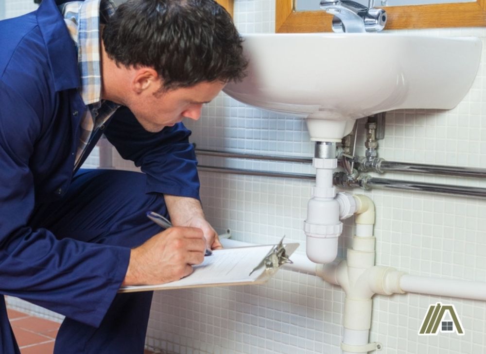Master Plumber inspecting faucet pipes