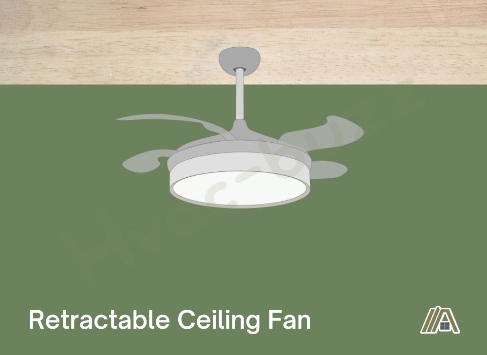 Retractable Ceiling Fan Illustration