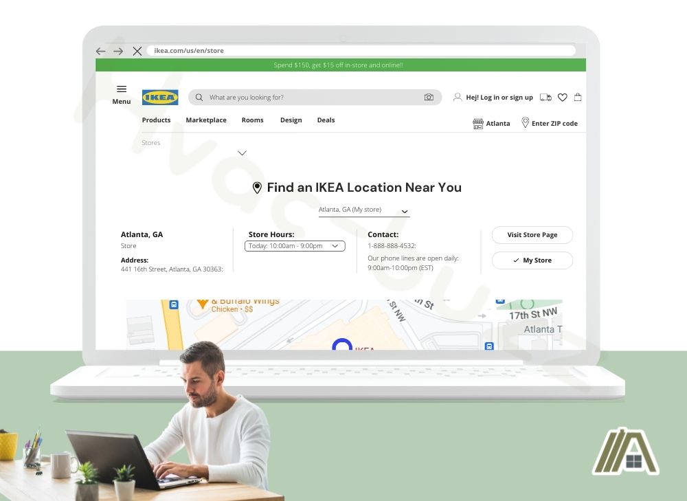Website-of-IKEA-on-how-to-find-an-IKEA-location-near-you-in-a-laptop
