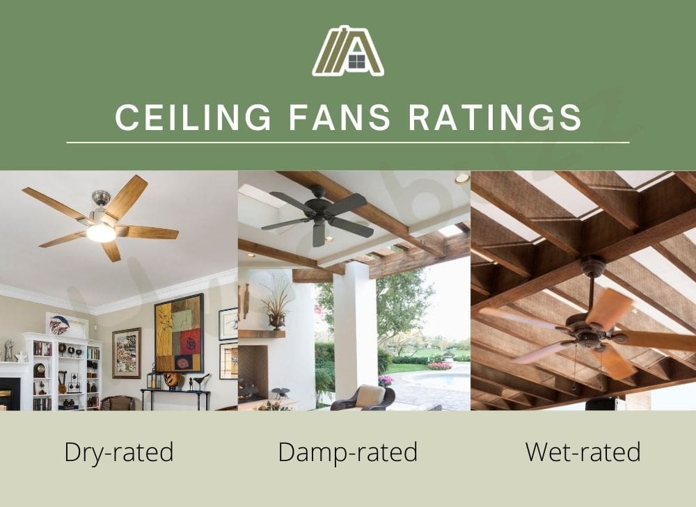 Different ceiling fan ratings: dry-rated, damp-rated and wet-rated