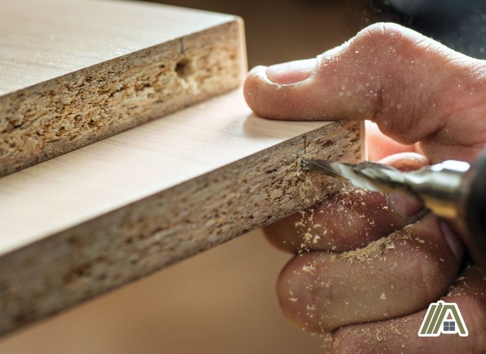 Drilling to a wooden board
