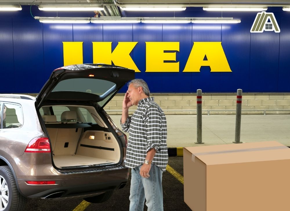 Man worried because his order in IKEA won't fit to his car