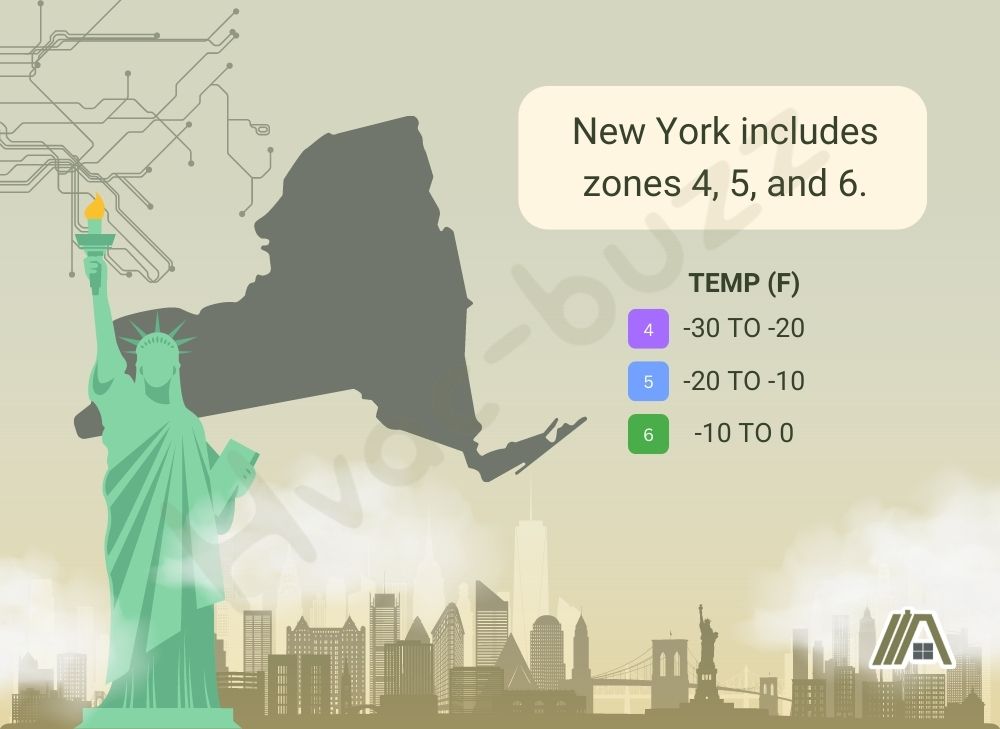 New York climate zone is 4, 5 and 6