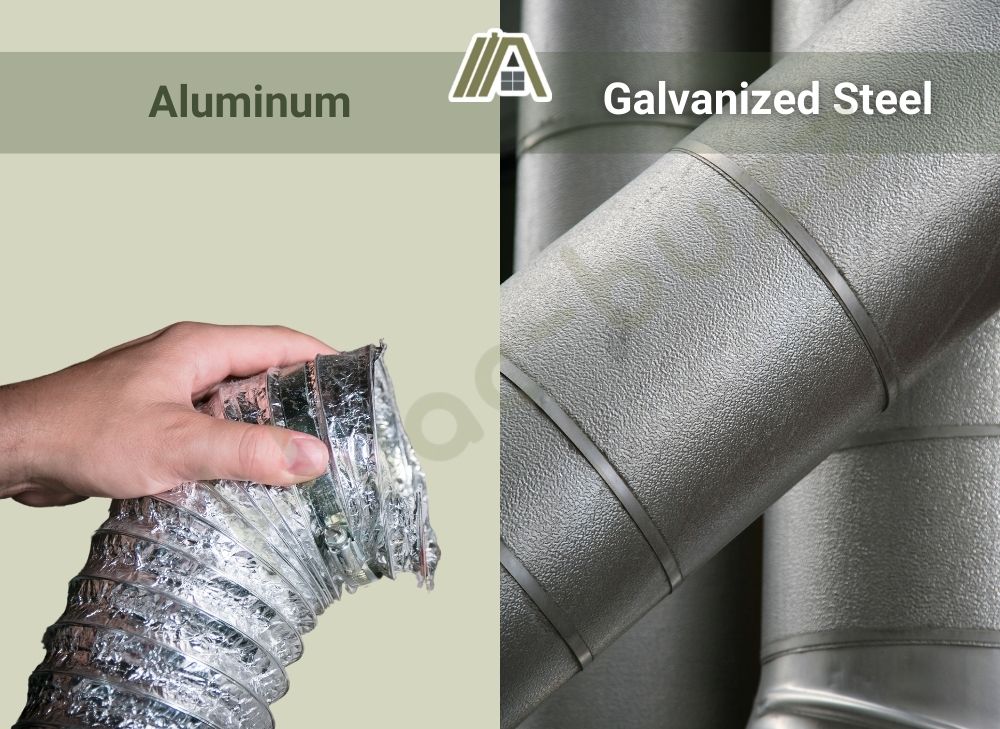 Aluminum and galvanized steel duct