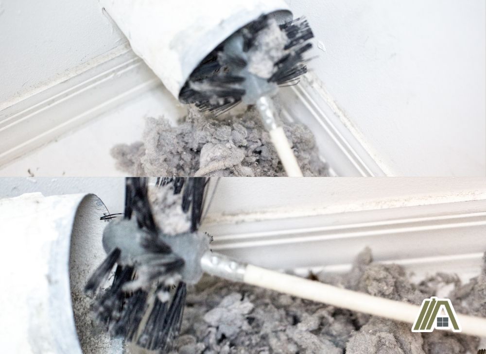 Removing lint inside the duct