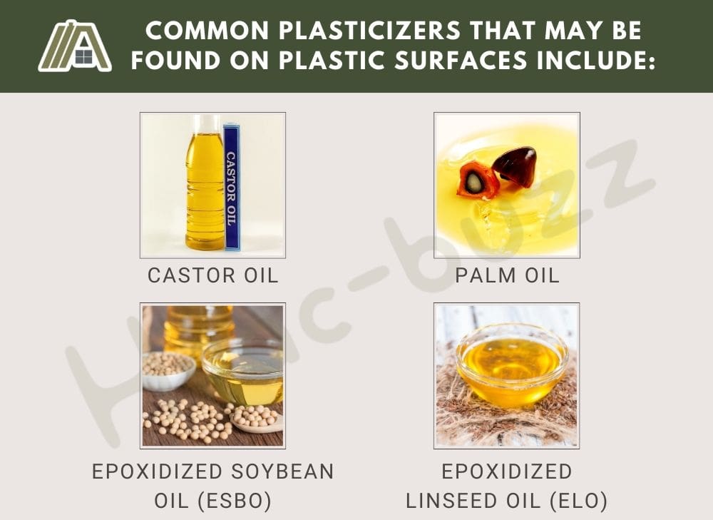Common plasticizers that may be found on plastic surfaces include