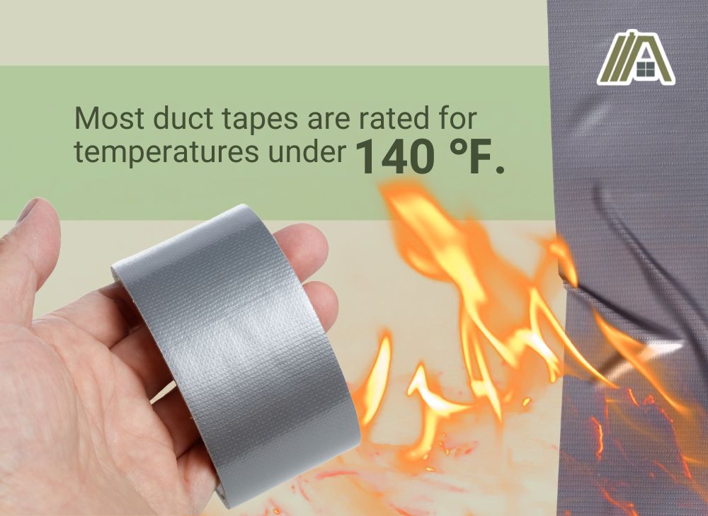 Duct tapes rated under temperatures under 140 degrees Fahrenheit