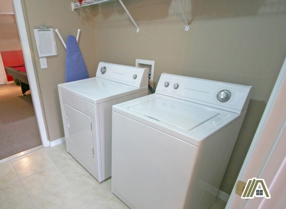 Gas Dryer and washing machine inside the laundry room