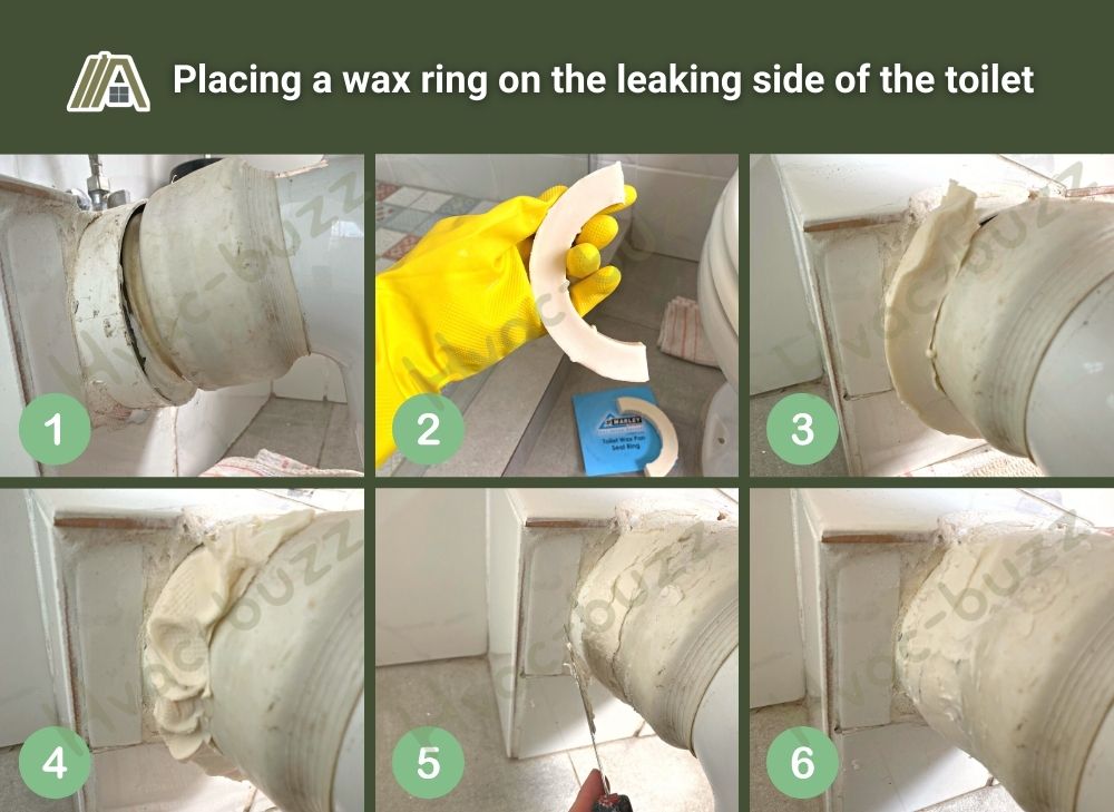 How to place a wax ring on the leaking side of the toilet