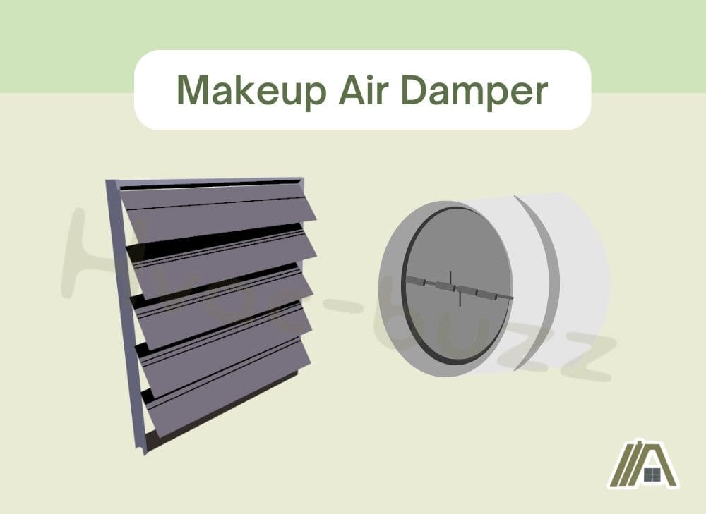 Illustration of round and rectangular makeup air damper