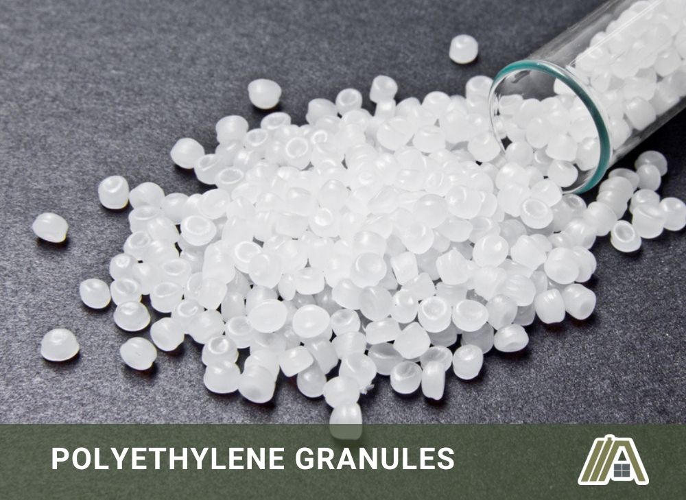 Plastic pellets. Transparent Polyethylene granules