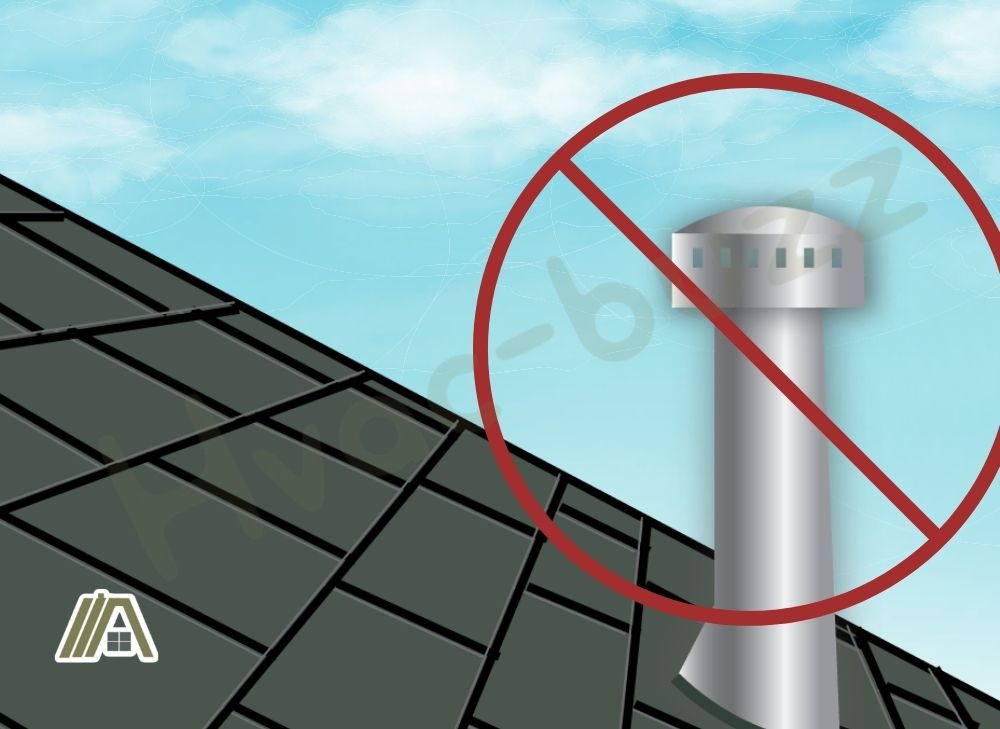 Plumbing vent with capping on the roof illustration