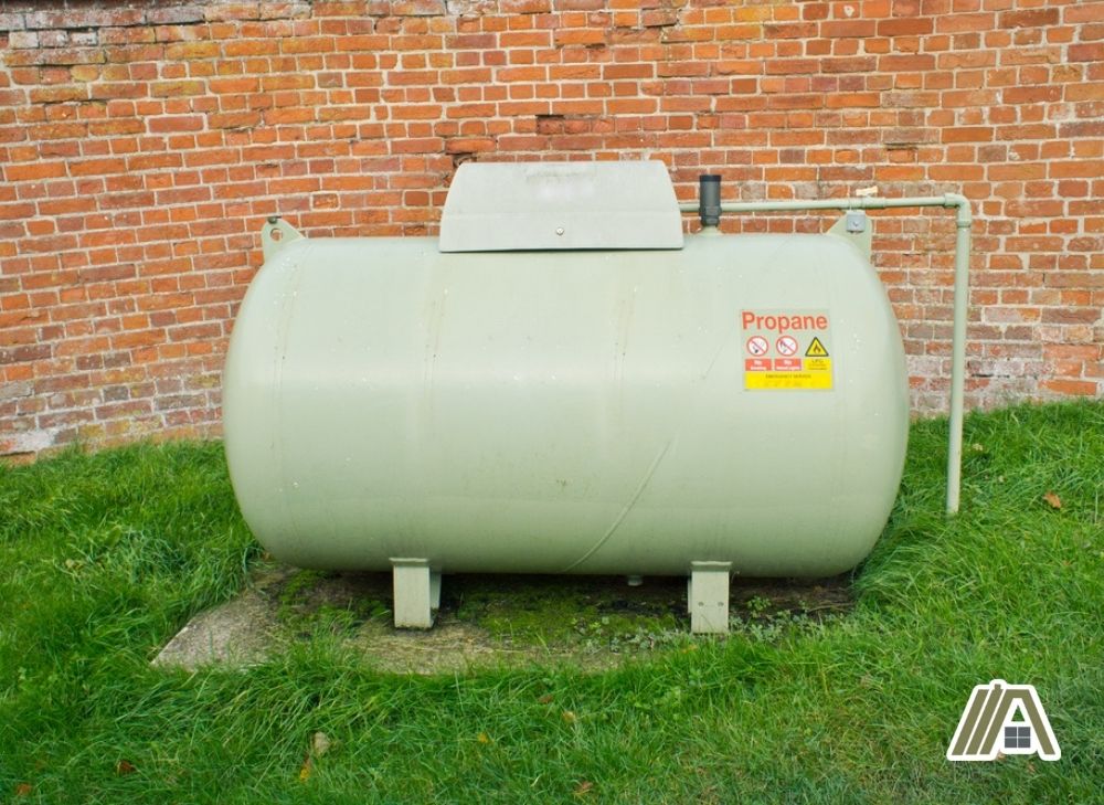 Propane gas tank outside a home